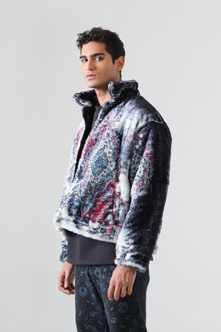 DISTORTED CARPET PRINT JACKET