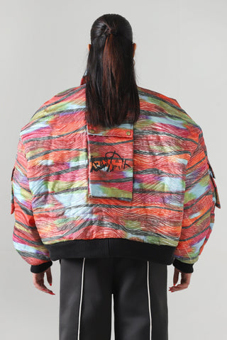 "WAVES OF LOVE" QUILTED BOMBER