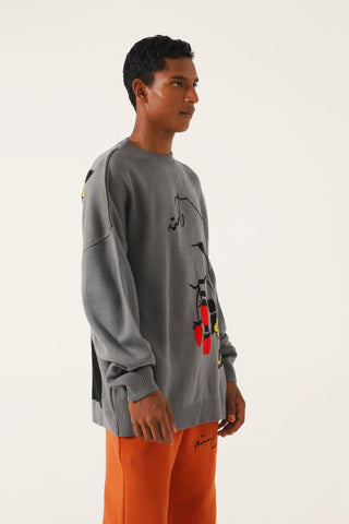 "BERGMAN" JAQUARD KNIT SWEATER - Rastah