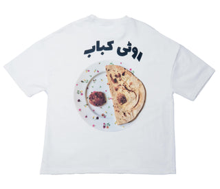 ROTI KEBAB WHITE T SHIRT - Rastah